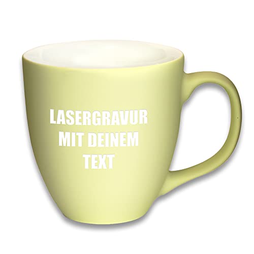 Mahlwerck XL Jumbotasse, selbst gestalten, große Porzellan-Kaffeetasse mit matter Oberfläche, Tasse personalisieren mit Namen, Geschenk, 400-450ml, mit eigener Textgravur, Cool Green von Mahlwerck