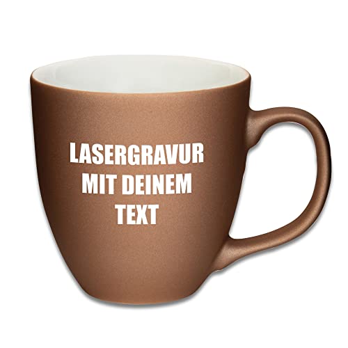 Mahlwerck XL Jumbotasse, selbst gestalten, große Porzellan-Kaffeetasse mit matter Oberfläche, Tasse personalisieren mit Namen, Geschenk, 400-450ml, mit eigener Textgravur, Mystery Copper von Mahlwerck