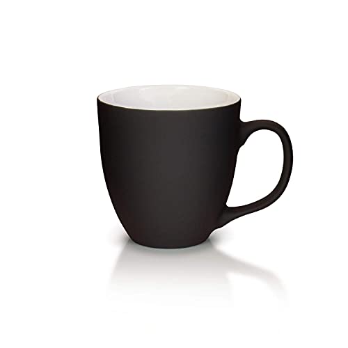 Mahlwerck Jumbotasse, Große Porzellan-Kaffeetasse mit matter Oberfläche, moderne Teetasse, schwarz, ca. 400ml von Mahlwerck