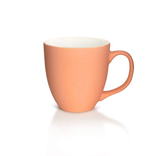 Mahlwerck Jumbotasse, Große Porzellan Kaffeetasse mit matter Oberfläche, Soft Rot-Orange, 400ml von Mahlwerck