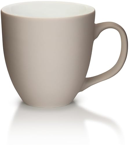 Mahlwerck Jumbotasse, Große Porzellan-Kaffeetasse mit matter Oberfläche, in Soft-Warmgrey, grau, 400ml von Mahlwerck