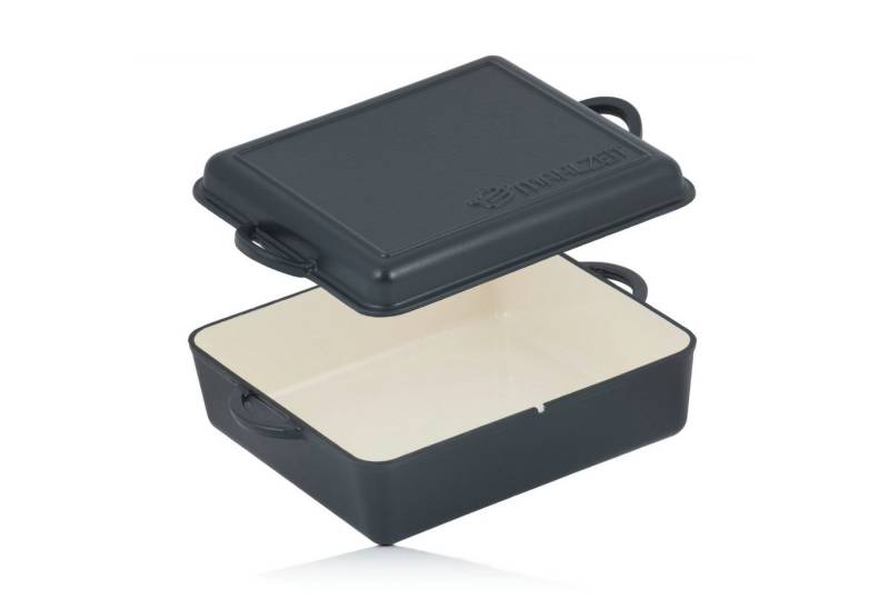 Mahlzeit Bräter Gusseisen emailliert, 10,5 L, Blue Berry, Bräter 2in1 mit Bratpfann, Gusseisen von Mahlzeit