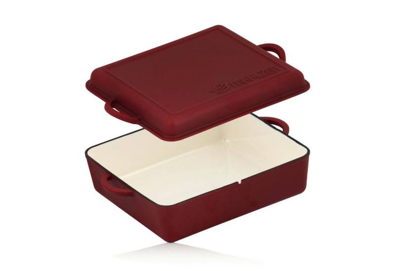 Mahlzeit Bräter Gusseisen emailliert, 10,5 L, Raue Oberfläche, Dark Cherry, Gusseisen von Mahlzeit