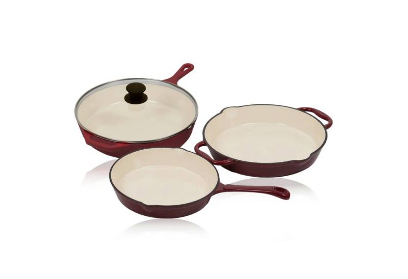 Mahlzeit Bratpfanne 3-tlg. Pfannenset, Ø 24cm, Ø 29,5cm, Ø 29cm, Dark Cherry, Gusseisen (Set) von Mahlzeit