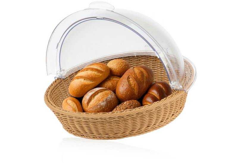 Mahlzeit Brotkorb Rattan Brotkorb mit Rolltop-Deckel, 42 x 39 x 29 cm, geflochten, (1-tlg), Leicht zu reinigen von Mahlzeit