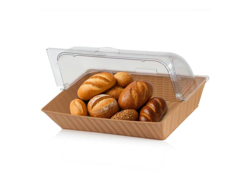 Mahlzeit Brotkorb Rattan Brotkorb mit Rolltop-Deckel, 54 x 36 x 26 cm, geflochten, (1-tlg), Leicht zu reinigen von Mahlzeit