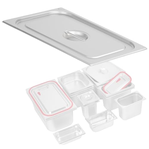 Mahlzeit Deckel für GN Behälter 1/1 | Verschiedene Größen verfügbar | Edelstahl Gastronomiebehälterdeckel | Behälter-Deckel, Gastronormbehälter Deckel, Wärmebehälterschutz für 1/1 von Mahlzeit