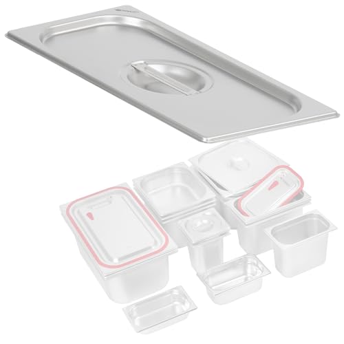 Mahlzeit Deckel für GN Behälter 1/3 | Verschiedene Größen verfügbar | Edelstahl Gastronomiebehälterdeckel | Behälter-Deckel, Gastronormbehälter Deckel, Wärmebehälterschutz für 1/3 von Mahlzeit