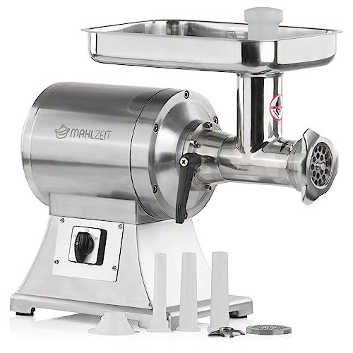 Mahlzeit Edelstahl Fleischwolf elektrisch | Silber | 650W - 150kg/h | Meat Grinder Faschiermaschine mit Wurstfüller Fleischcutter Elektro Hackmaschine Fleisch Wurstmaschine Fleischmaschine Mahlzeit Edelstahl Fleischwolf elektrisch | Silber | 650W - 150kg/h | Meat Grinder Faschiermaschine mit Wurstfüller Fleischcutter Elektro Hackmaschine Fleisch Wurstmaschine Fleischmaschine von Mahlzeit