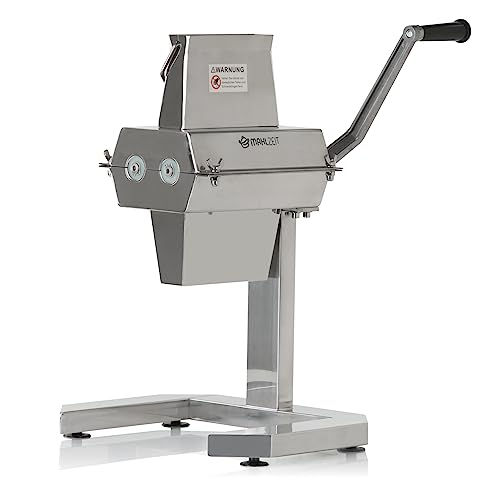 Mahlzeit Edelstahl Steaker für Fleisch manuell | Silber | Fleischzartmacher Meat Tenderizer | mit 54 Edelstahlklingen | große Öffnung 13 x 3 cm | Schnitzelpresse Fleischklopfer Fleischstecher von Mahlzeit
