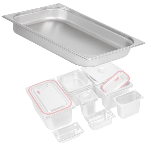 Mahlzeit GN Behälter 1/1 | Höhe 65 mm | Verschiedene Größen verfügbar | Edelstahl Gastronomiebehälter | Gastronorm Behälter, Gastronormbehälter, Wärmebehälter für Chafing Dishes von Mahlzeit