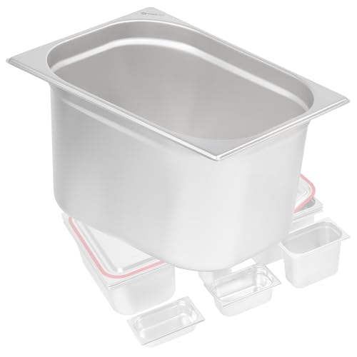 Mahlzeit GN Behälter 1/2 | Höhe 200 mm | Verschiedene Größen verfügbar | Edelstahl Gastronomiebehälter | Gastronorm Behälter, Gastronormbehälter, Wärmebehälter für Chafing Dishes von Mahlzeit