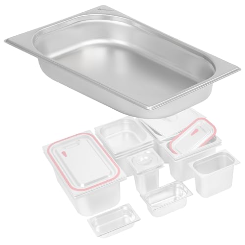 Mahlzeit GN Behälter 1/2 | Höhe 65 mm | Verschiedene Größen verfügbar | Edelstahl Gastronomiebehälter | Gastronorm Behälter, Gastronormbehälter, Wärmebehälter für Chafing Dishes von Mahlzeit