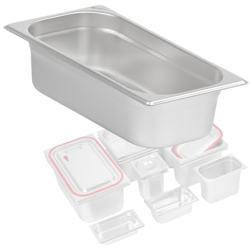 Mahlzeit GN Behälter 1/3 | Höhe 100 mm | Verschiedene Größen verfügbar | Edelstahl Gastronomiebehälter | Gastronorm Behälter, Gastronormbehälter, Wärmebehälter für Chafing Dishes von Mahlzeit