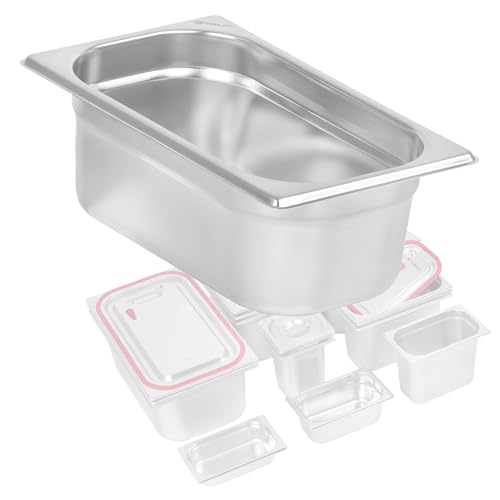 Mahlzeit GN Behälter 1/4 | Höhe 100 mm | Verschiedene Größen verfügbar | Edelstahl Gastronomiebehälter | Gastronorm Behälter, Gastronormbehälter, Wärmebehälter für Chafing Dishes von Mahlzeit