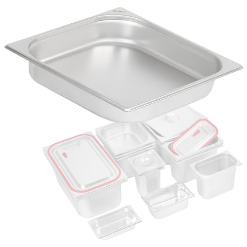 Mahlzeit GN Behälter 2/3 | Höhe 65 mm | Verschiedene Größen verfügbar | Edelstahl Gastronomiebehälter | Gastronorm Behälter, Gastronormbehälter, Wärmebehälter für Chafing Dishes von Mahlzeit