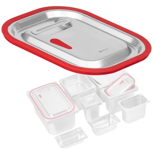 Mahlzeit GN Behälter Deckel mit Silikonrand für GN 1/2 | Edelstahl Gastronomiebehälterdeckel, Behälter-Deckel, Wärmebehälterschutz, Geeignet für 1/2 Gastro-Behälter von Mahlzeit
