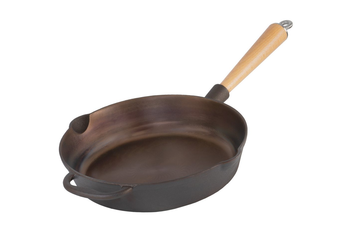 Mahlzeit Grillpfanne Polierte Gusseisenpfanne Ø 27 cm, Bratpfanne mit zwei Ausgießern, Gusseisen (1-tlg) von Mahlzeit