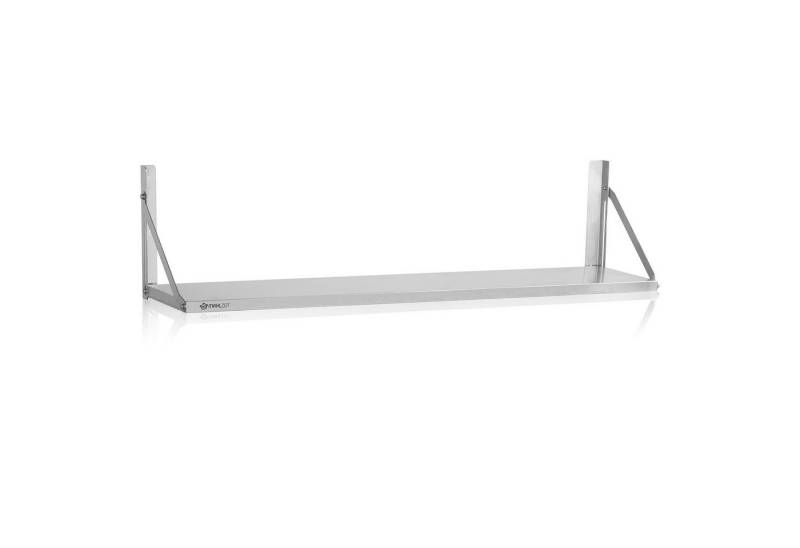 Mahlzeit Küchenregal Edelstahl Wandregal, 120 x 30 cm, Silber, Klappbares Regal, Wandboard von Mahlzeit