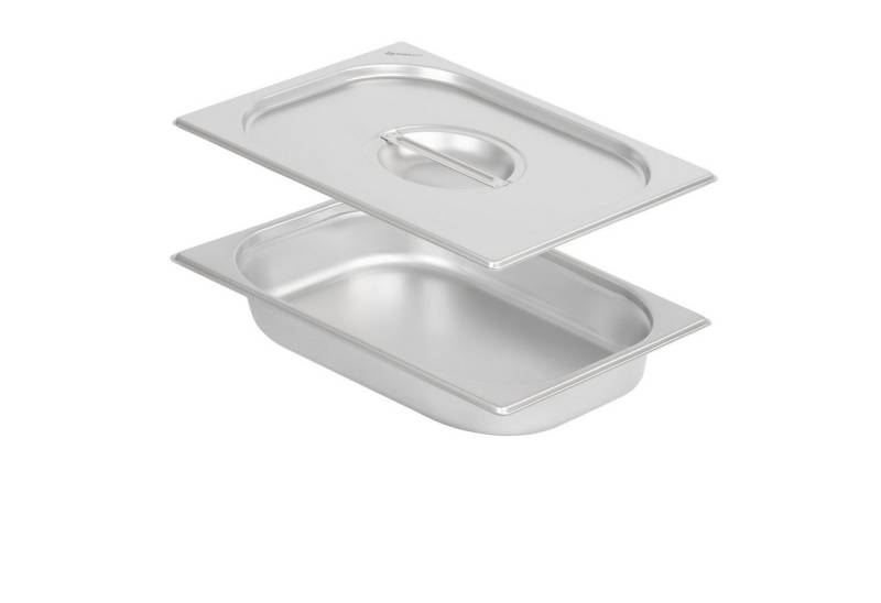 Mahlzeit Thermobehälter GN Behälter 1/2 mit Deckel, Höhe 65 mm, Edelstahl Wärmebehälter, Edelstahl, (Set, 2-tlg., 1x 1/2 GN Behälter mit Deckel), für Chafing Dish von Mahlzeit
