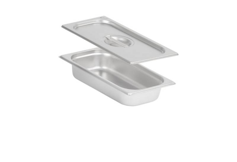 Mahlzeit Thermobehälter GN Behälter 1/3 mit Deckel, Höhe 65 mm, Edelstahl Wärmebehälter, Edelstahl, (Set, 2-tlg., 1x 1/3 GN Behälter mit Deckel(65 mm), für Chafing Dishes von Mahlzeit