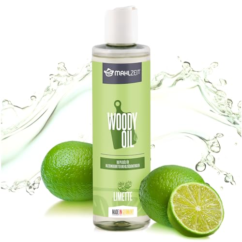 Mahlzeit WOODY OIL Holzpflege, Öl für Schneidebretter und Holzküchenutensilien | 250 ml, Limettenduft | 100% natürlich | Holzöl für Holzschneidebretter Arbeitsplatten Küche, Arbeitsplattenöl von Mahlzeit