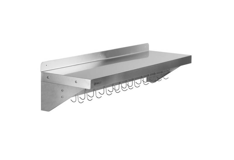 Mahlzeit Wandregal Edelstahl Wandregal, 120 x 30 cm, Klappbares Hängeregal von Mahlzeit