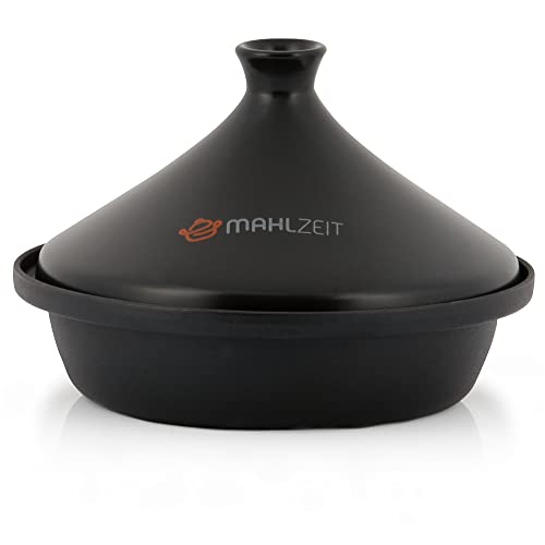 Mahlzeit gusseiserne Tagine | Ø 25 cm | emailliert | Tajine-Topf mit Deckel aus glasierter Keramik für Backofen, Elektroherd, Gasherd, Induktion | Tajine für marokkanische Küche und vieles mehr von Mahlzeit