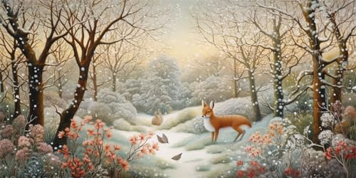 Diamond Painting Malen Nach Zahlen Erwachsene 5D Diamant Painting Bilder Kinder, DIY Diamond Painting Winter wald Dimondpaintin Groß xxl Cross Stickerei für Home Wanddekoration Gifts (80x160 cm), j370 von Mahoxua