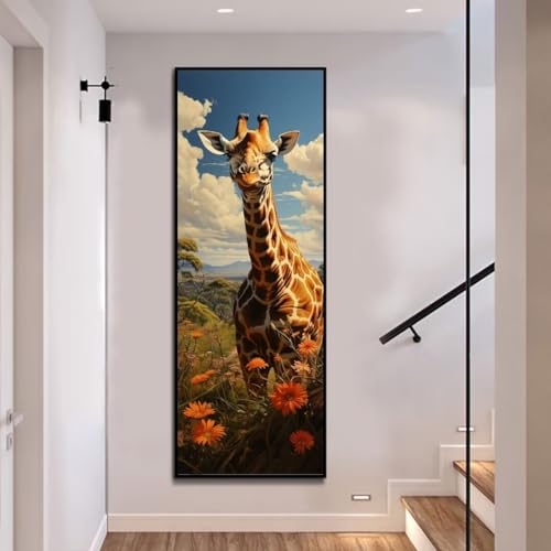 Diamond Painting Niedliche Giraffe Diamond Painting Erwachsene, Groß xxl 150 X 60 cm, Malen Nach Zahlen Erwachsene, DIY Diamant Painting Bilder Kinder, 5D Diamant-Malset, Home Wanddekoration-298l von Mahoxua