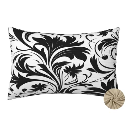 Kissenbezug 40 x 80 cm Deko Kissen Schwarz und weiß Kissenbezüge 2er Set, Kissenbezug Retro Sofakissen Zierkissen Outdoor Kissen Kissenhülle Rechteckig Kopfkissen für Couch Deko Wohnzimmer-dm476 von Mahoxua