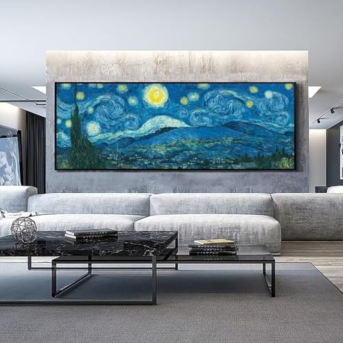 Sternennacht Kunst Diamond Painting Malen Nach Zahlen Erwachsene, 5D Diamond Painting Erwachsene Diamant Painting Bilder Kinder, DIY Dimondpaintin Crystal Arts für Wand Deko Aesthetic 30x90 cm-474k von Mahoxua