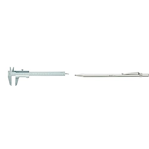 MAHR 16 FN Messschieber 150 mm mit Feststellschraube & HAZET 2150-1 Reißnadel mit praktischem Befestigungsclip - zum Anreißen von Metallen und Werkstoffen mit glatten Oberflächen von Mahr