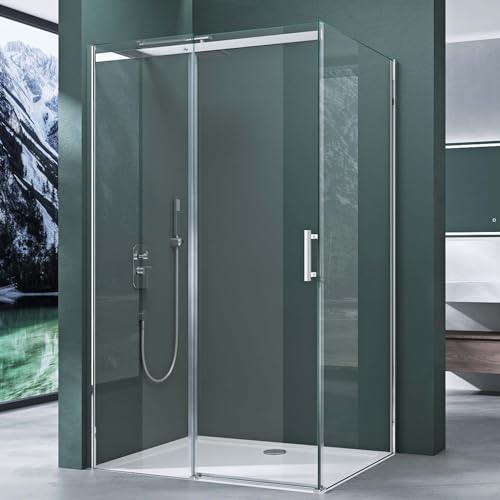 Mai & Mai Duschkabine mit Duschtasse aus Sicherheitsglas mit NANO 70x100cm Eck-Dusche mit Schiebetür von Mai & Mai
