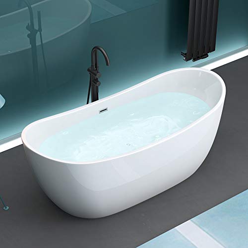 Mai & Mai Freistehende Badewanne 180x80cm Oval Sanitäracryl Standbadewanne V502 von Mai & Mai