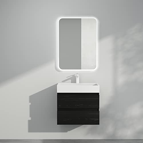 Mai & Mai Badmöbel-Set Waschbeckenunterschrank 60x38x56cm Verona in schwarz strukturiert mit 2-Schubladen inkl. Waschbecken/Ablaufgarnitur von Mai & Mai