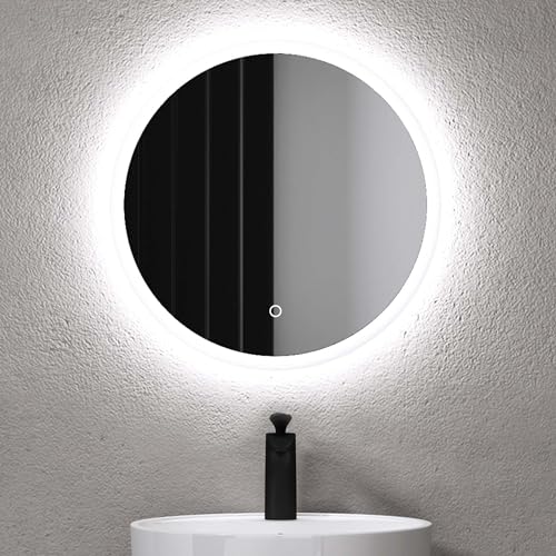 Mai & Mai Badspiegel mit Beleuchtung Wandspiegel LED Badezimmerspiegel runder Lichtspiepgel φ50 cm Antibeschlag durch Antifog-Schicht LED-Spiegel 05 von Mai & Mai