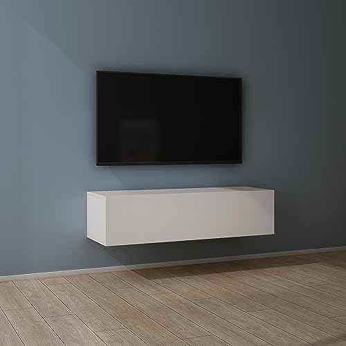 Mai & Mai Fernsehtisch Fernsehschrank TV Schrank Verdeckter Griff mit Soft-Close Lowboard Hängeschrank für Wohnzimmer in Matt Weiß BTH: 120x40,2x30 cm Fernsehschrank02 von Mai & Mai