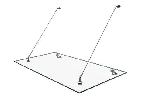 Mai & Mai Glasvordach Überdachung Transparenter VSG mit SGP Folie Vordach Edelstahl Wandhalterung Regenschutz Eingangsbereich 90x180cm VDG02K von Mai & Mai