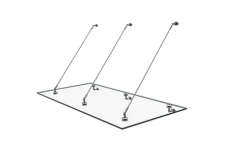 Mai & Mai Glasvordach Überdachung Transparenter VSG mit SGP Folie Vordach Edelstahl Wandhalterung Regenschutz Eingangsbereich 90x250cm VDG02K von Mai & Mai