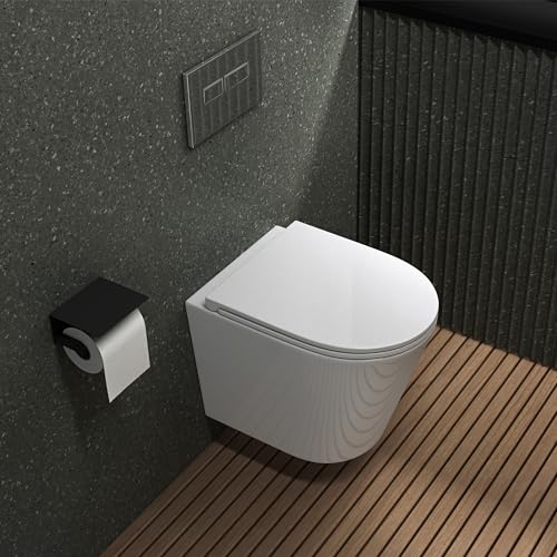 Mai & Mai Hänge-WC Toilette spülrandlos Aachen179 neu Wand-WC Weiß aus Keramik 36x50x36cm Wandmontage von Mai & Mai