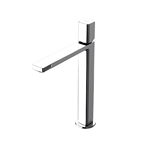 Mai & Mai Armatur Waschtischarmatur eckiges Design Badarmatur Silber Chrom 30,9cm hoch Waschtisch-Einhebelmischer DIN-Anschlüsse WAO-7901H von Mai & Mai