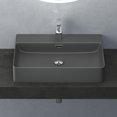 Mai & Mai Waschbecken Aufsatzwaschbecken Meissen201 Waschtisch Anthrazit matt aus Keramik 60x42x12cm inkl. Nano-Beschichtung von Mai & Mai