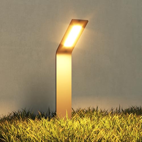 Mai & Mai Außenleuchte 128x98x408mm IP65 Wegeleuchte Außen | Pollerleuchte für Garten, 3000K Stehlampe Gartenlampe | Außenlampe Standleuchte Sandgrau dunkel 6W Pfadfinder von Mai & Mai