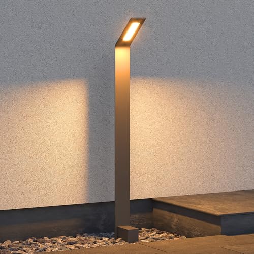 Mai & Mai Außenleuchte 128x98x808mm IP65 Wegeleuchte Außen | Pollerleuchte für Garten, 3000K Stehlampe Gartenlampe | Außenlampe Standleuchte Sandgrau dunkel 6W Pfadfinder von Mai & Mai
