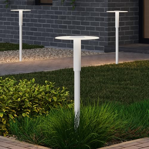 Mai & Mai Außenleuchte ⌀300xH804mm IP65 Wegeleuchte Außen | Pollerleuchte für Garten, 3000K Stehlampe Gartenlampe | Außenlampe Standleuchte Sandweiß 6W StellaeLights von Mai & Mai
