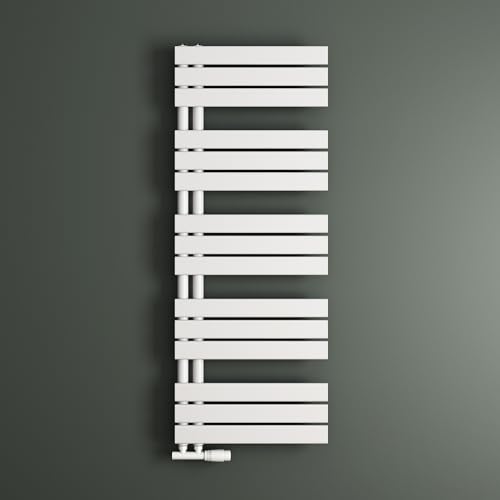 Mai & Mai Badheizkörper Handtuchheizkörper Badheizung Heizkörper bad Flach 131x50cm in Weiß Seitenanschluss Badheizung Handtuchwärmer 656W von Mai & Mai