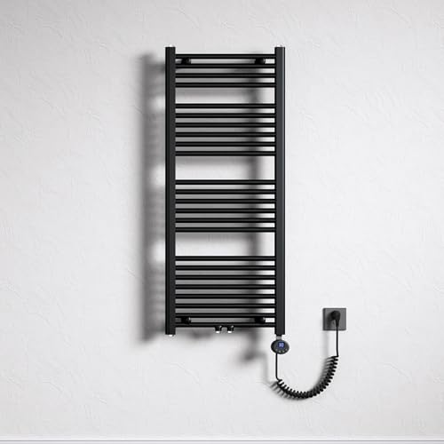 Mai & Mai Badheizkörper Handtuchheizkörper Badheizung Heizkörper bad 50x120 cm matt Anthrazit, Handtuchwärmer für Strom, Seitenanschluss, Röhrenheizkörper mit Heizstab 600W von Mai & Mai