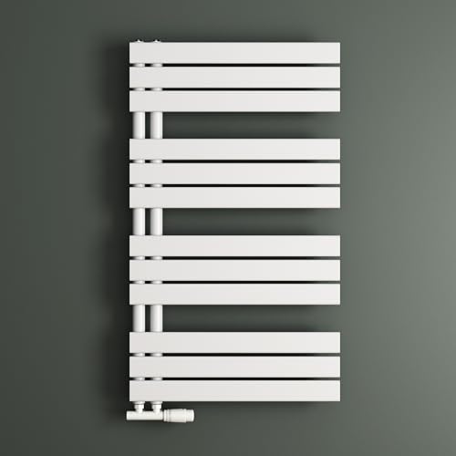 Mai & Mai Badheizkörper Handtuchheizkörper Badheizung Heizkörper bad Flach 104x60cm in Weiß Seitenanschluss Badheizung Handtuchwärmer 620W von Mai & Mai