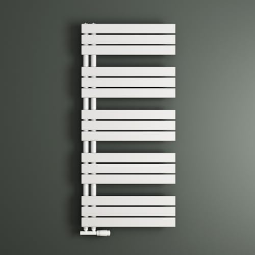 Mai & Mai Badheizkörper Handtuchheizkörper Badheizung Heizkörper bad Flach 131x60cm in Weiß Seitenanschluss Badheizung Handtuchwärmer 768W von Mai & Mai